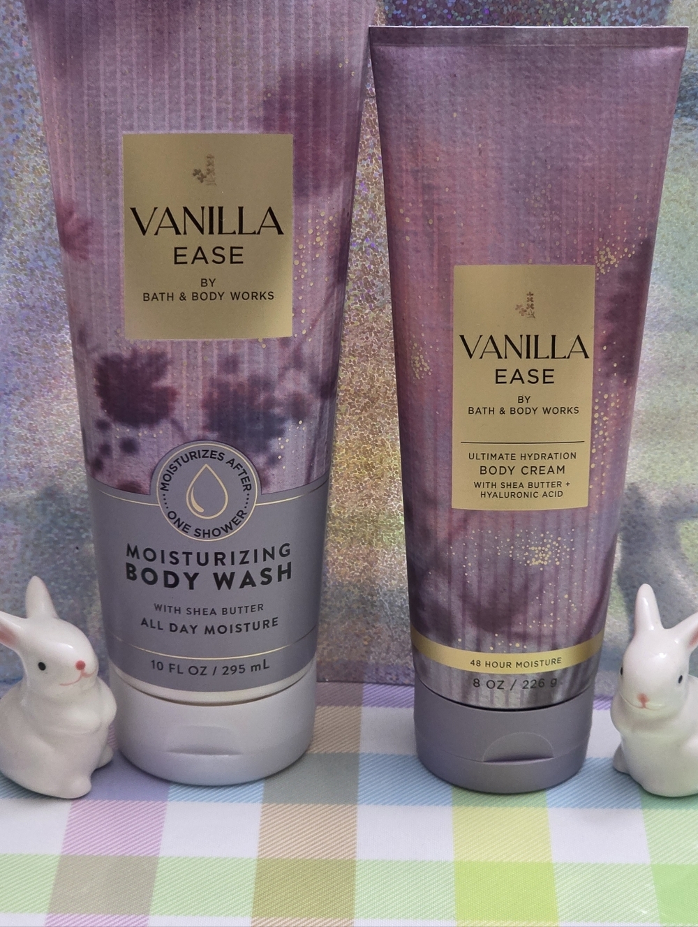 Bath & Body Works Vanilla Ease Moisturizing Body Wash & Body Cream Set NEW